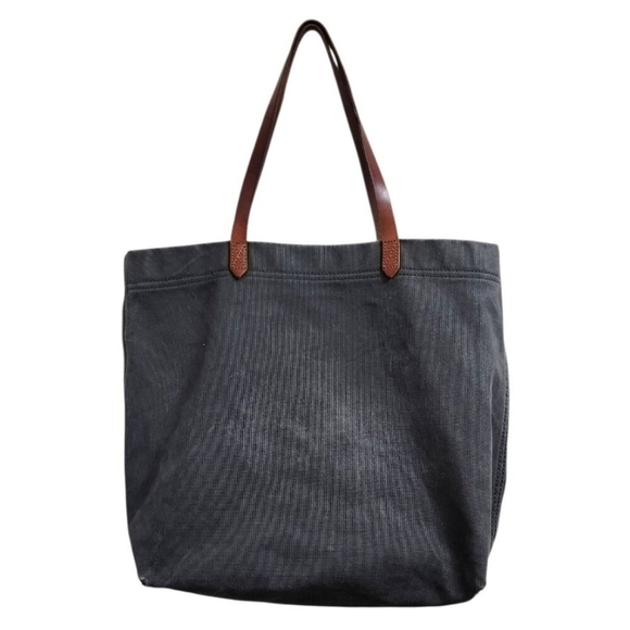 Madewell Gray Tote Bag with Leather Handles - Picture 2 of 14